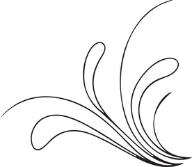 Elegant Swirl Flourish Vector Art - Classic Scrollwork Design for Decorative Accents