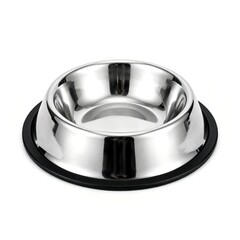 Stainless Steel Pet Bowl &ndash; Non-Slip Dog & Cat Feeding Dish on White Background