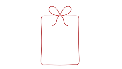 Neon glowing gift with bow isolated on transparent background