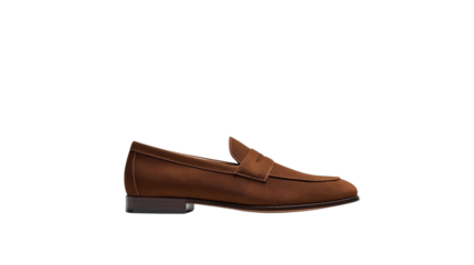 Elegant Men's Brown Suede Loafer Shoe: Classic Slip-On Footwear for Sophisticated Style
