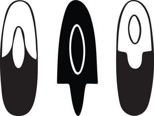 Abstract Shapes Isolated on White A Trio of Minimalist Graphic Elements