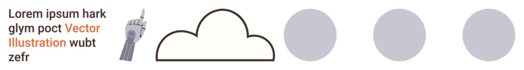 Graphic design, branding, data storage, presentations, communication, minimalism. An abstract composition of a cloud, circles and text elements. Graphic design and branding concept