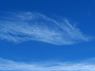 Thin Winter Cirrus Clouds Stretching Across a Deep Blue Sky, Early December in Louisville, Colorado