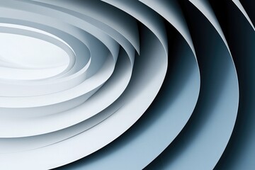 abstract background with three-dimensional white and blue overlapping circles gradient depth for modern design