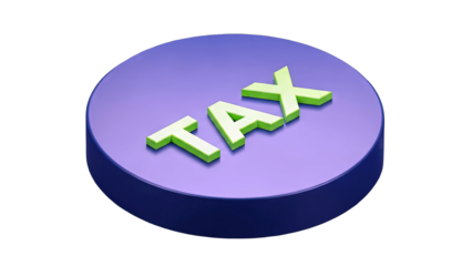 Tax Concept on a Purple Button: Financial Illustration