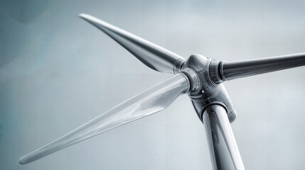 Close-up shot of a wind turbine, symbolizing clean energy and sustainable future
