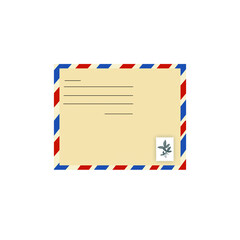 envelope with postage stamps