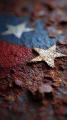 Rust and Reverie: Capturing the timeless symbolism of national pride through the texture of time, this image embodies a story of resilience and heritage.