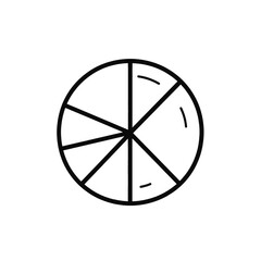 Simple Black And White Radial Diagram Divided Into Six Segments With A Central Point On A White Background