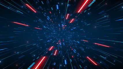 Tunnel of Light and Speed Business Corporate Technology Particles Digital Background