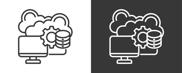 Database Management Icon Set Vector Collection Isolated In Black And White