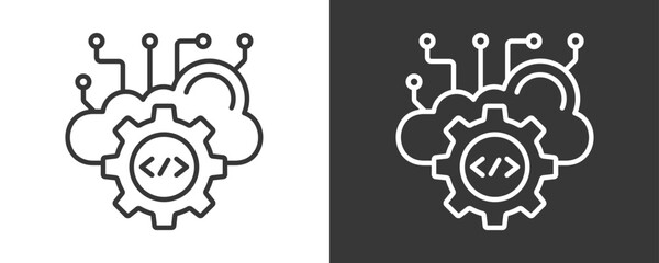 Saas Icon Set Vector Collection Isolated In Black And White