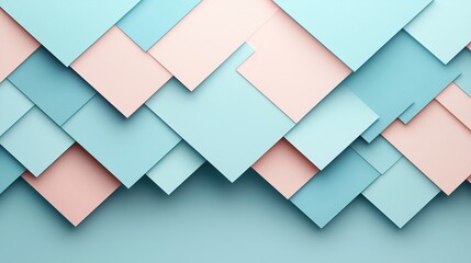 Obraz premium Soft Pastel Geometric Abstract Background with Layered Shapes