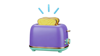 Toaster with Toast Popping Up - Breakfast Concept