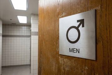 Restroom Sign for Men with Gender Symbol