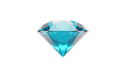 Turquoise Diamond Isolated on White Background