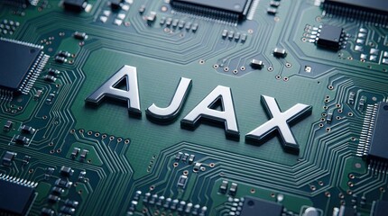 Close-up of a Circuit Board with AJAX Branding