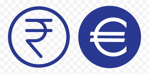 Set of most popular currency icons symbol vector dollar, euro, pound, yen, yuan, rupee, ruble international money exchange. EPS 10. © BEST TOP CRAFT