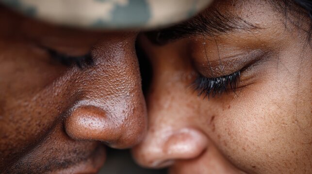 An intimate moment of connection between two individuals, showcasing love and closeness through shared emotions.