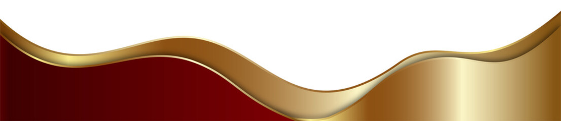 Abstract Gold and Red Wavy Banner Background
