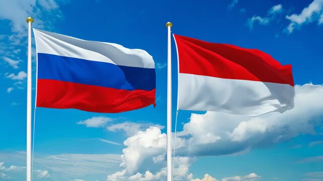 ロシアの国旗とモナコの国旗(Russian flag & Monaco flag.)
