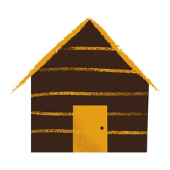 Vintage Log Cabin Illustration