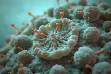 Close-up view of coral polyps with extended tentacles in an underwater environment