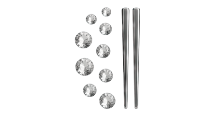 Diamonds and Chopsticks on White Background