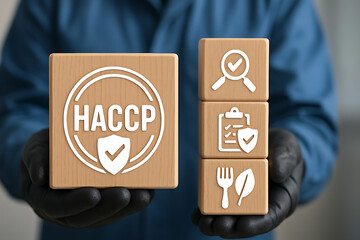 HACCP - Hazard Analysis Critical Control Point Medical concept. Safety Food Healthcare Certification. Healthy Nutrition