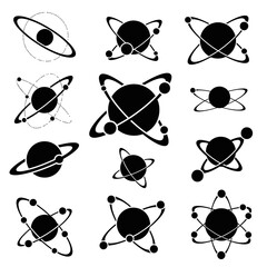 Stunning collection of diverse atomic and planetary orbit icons perfect for modern science and technology branding © ahmad