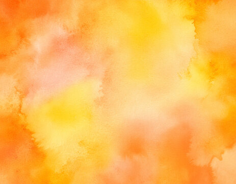 黄色 オレンジ 水彩テクスチャー 背景画像素材