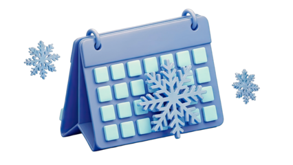 Winter Calendar with Snowflakes: Seasonal Planning Concept