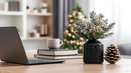 A balanced layout defines a modern minimalist home office with functional styling