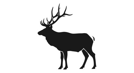 Obraz premium Elk silhouette with transparent background