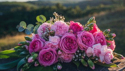 Pink Roses Bouquet Outdoor 1.