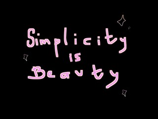 Handwritten &ldquo;Simplicity is Beauty&rdquo; quote with soft pink lettering on a black background, minimalist typography design, aesthetic inspirational text perfect for modern branding and wall art.