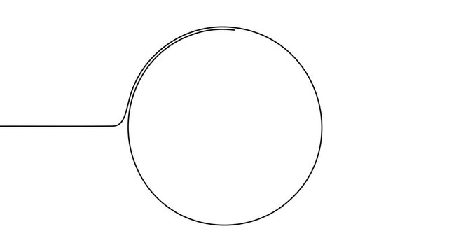 Circle round shape continuous one line drawing on white background minimalist  geometric 4k animation video