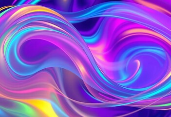 Fototapeta premium Abstract swirling, translucent waves in vibrant, neon hues , curve, motion