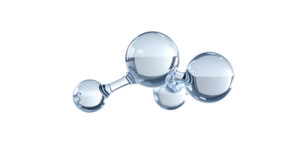 浮遊する透明分子の3D美容サイエンス表現 ジェネレーティブAI