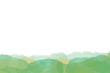 Obraz premium ふんわり水彩素材シリーズ｜やさしい草原フッター Fluffy Watercolor Series | Gentle Grassland Footer