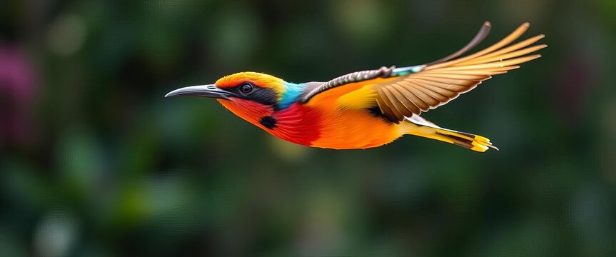 Close-up of a vibrant Baza bird in flight, sharp details,   flying bird vector,  clipart