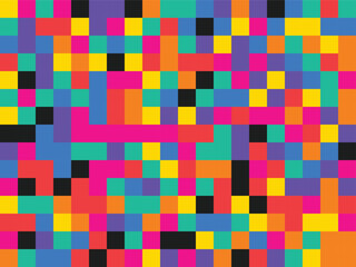 Vibrant pixelated mosaic with colorful squares on