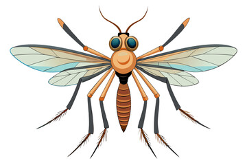 Mosquito Line Drawing Vector – Detailed Insect Outline Illustration for Science and Education