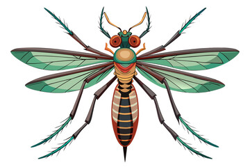 Mosquito Line Drawing Vector – Detailed Insect Outline Illustration for Science and Education