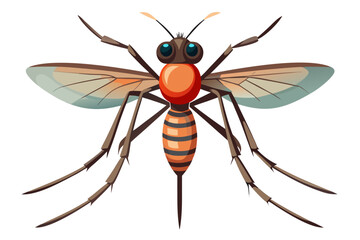 Mosquito Line Drawing Vector – Detailed Insect Outline Illustration for Science and Education