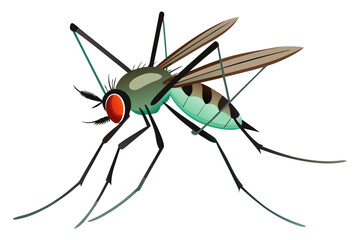 Mosquito Line Drawing Vector – Detailed Insect Outline Illustration for Science and Education