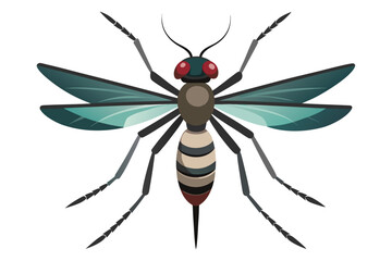 Mosquito Line Drawing Vector – Detailed Insect Outline Illustration for Science and Education