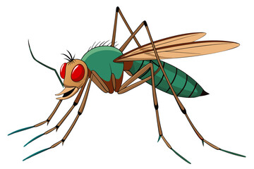 Mosquito Line Drawing Vector – Detailed Insect Outline Illustration for Science and Education