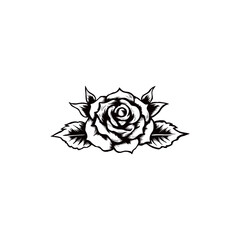 black and white hand drawn rose