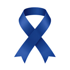 Blue awareness ribbon isolated